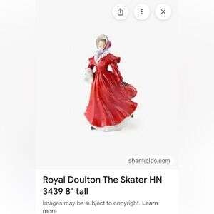 Royal Doulton The Skater Figurine - Vibrant Red and White